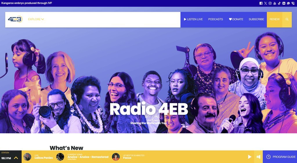 Screenshot of the 4EB website