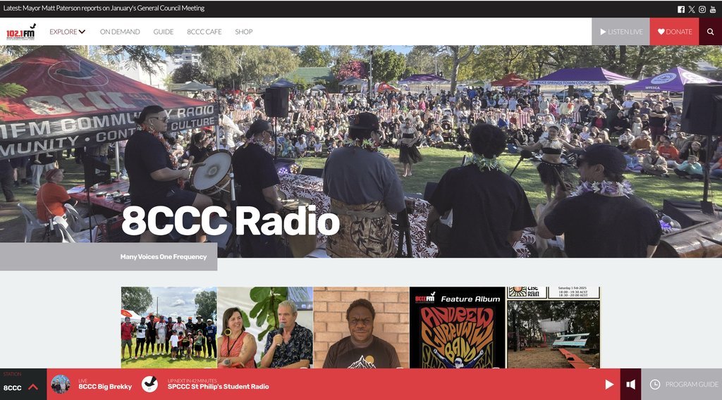 Screenshot of the 8ccc.com.au website