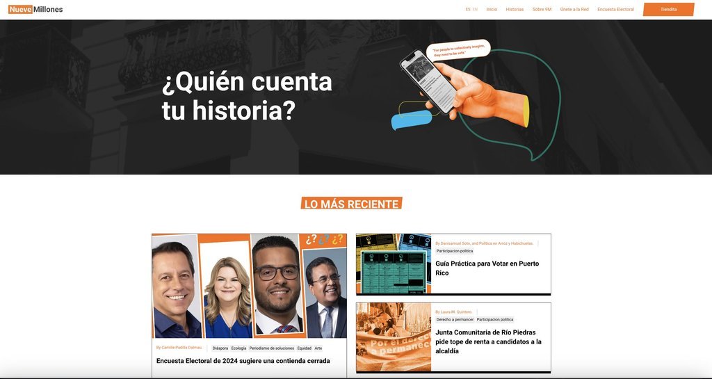 Screenshot of the 9 Millones website