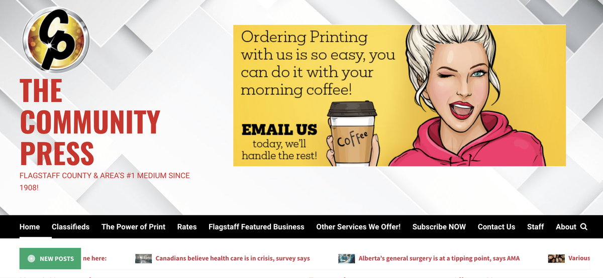 Screenshot of the The Community Press website