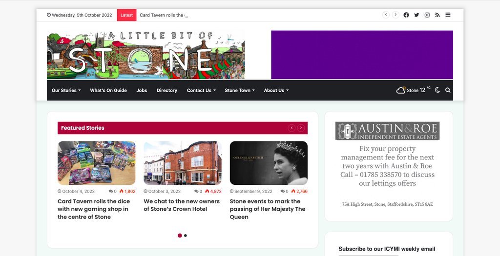 Screenshot of the A Little Bit of Stone website