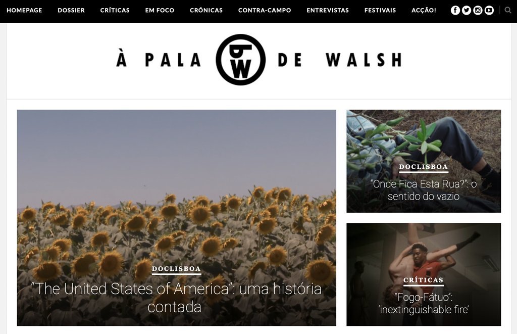 Screenshot of the À Pala de Walsh website