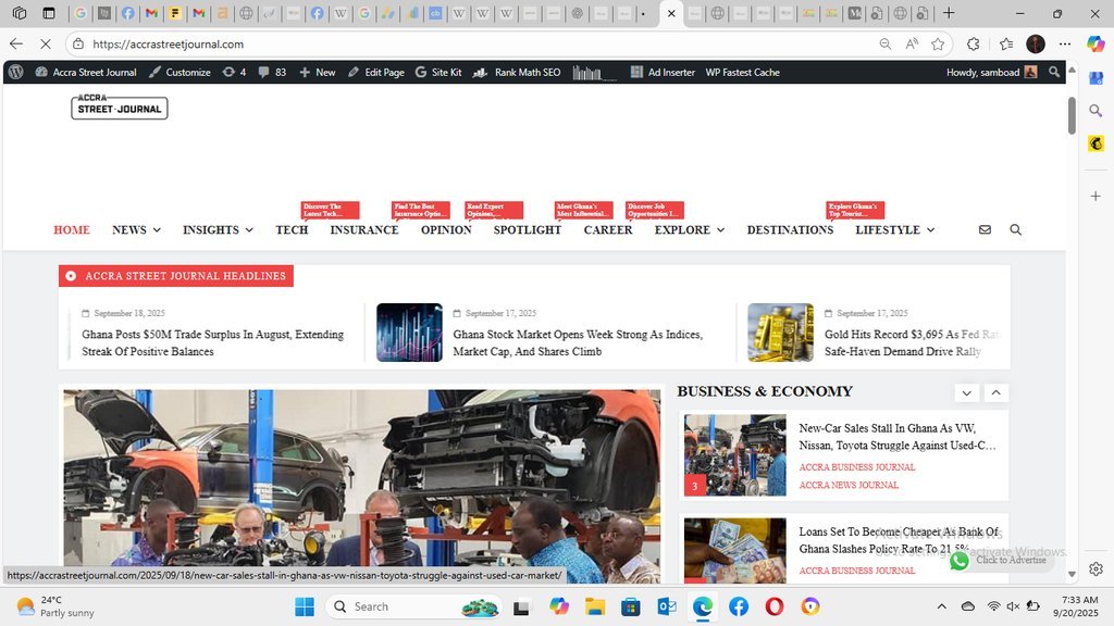 Screenshot of the Accra Street Journal website