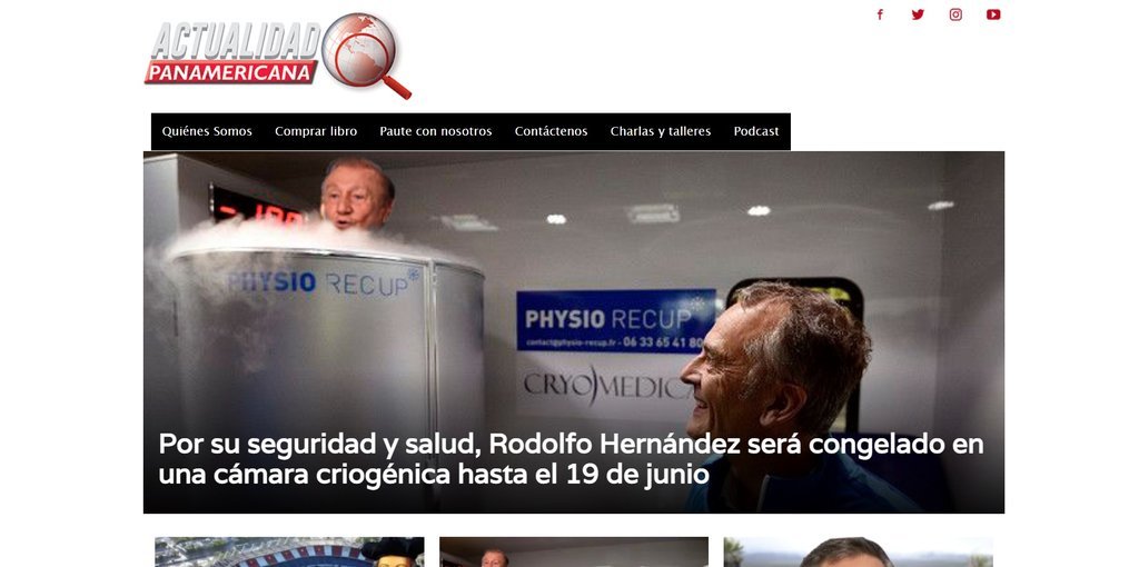 Screenshot of the Actualidad Panamericana website