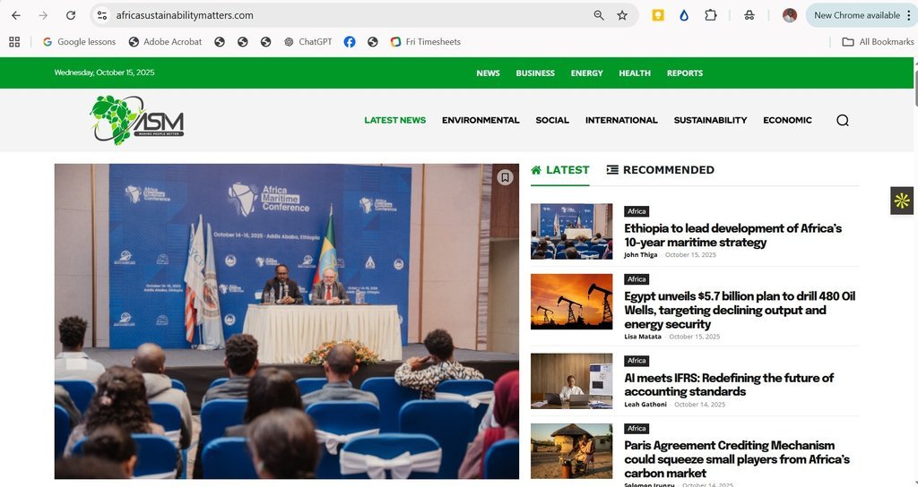 Screenshot of the Africa Sustainability Matters website