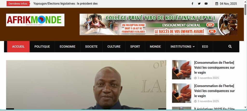 Screenshot of the Afrikmonde website
