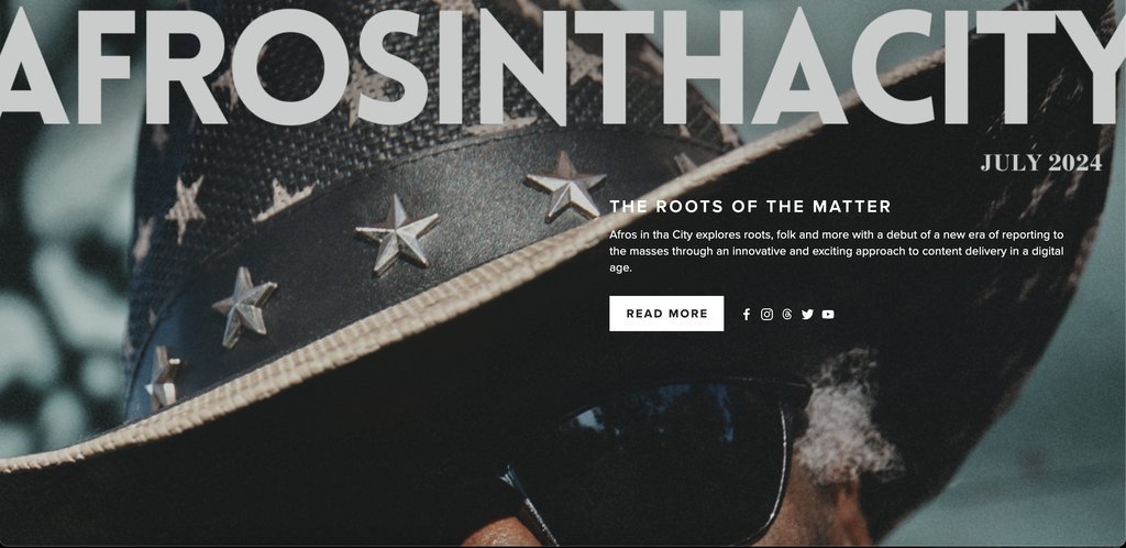 Screenshot of the Afros In Tha City website