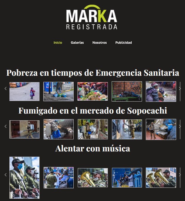 Screenshot of the Agencia Fotografica Marka Registrada website