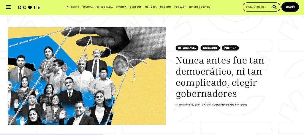 Screenshot of the Agencia Ocote website