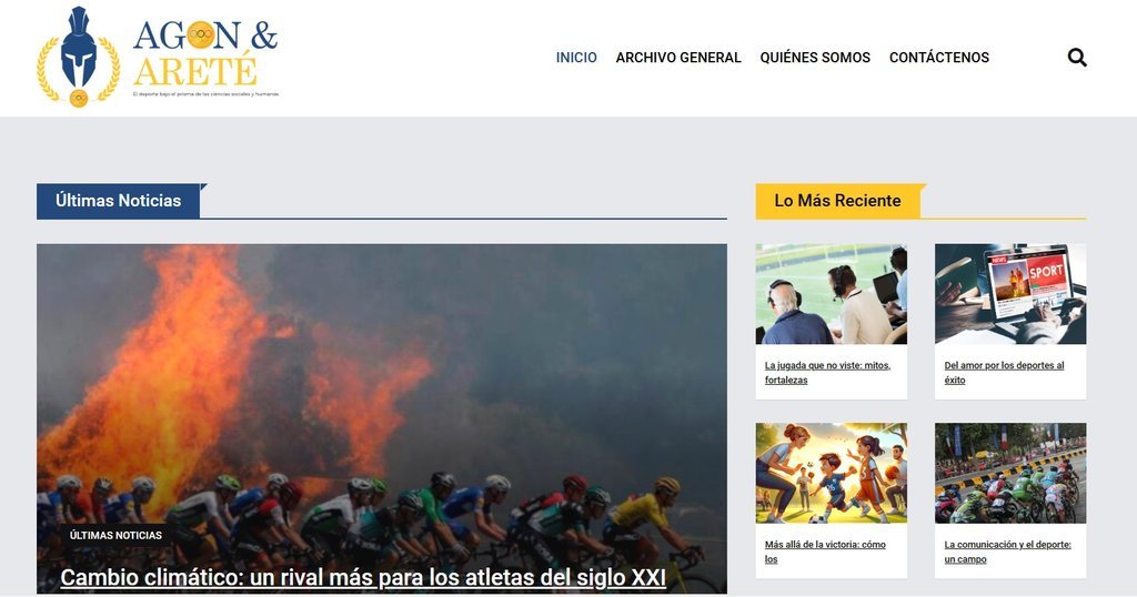 Screenshot of the agon & arete website
