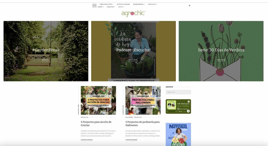 Screenshot of the Agrochic website