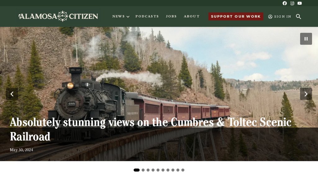 Screenshot of the AlamosaCitizen website