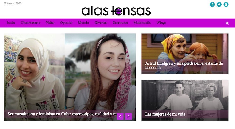 Screenshot of the Alas Tensas website
