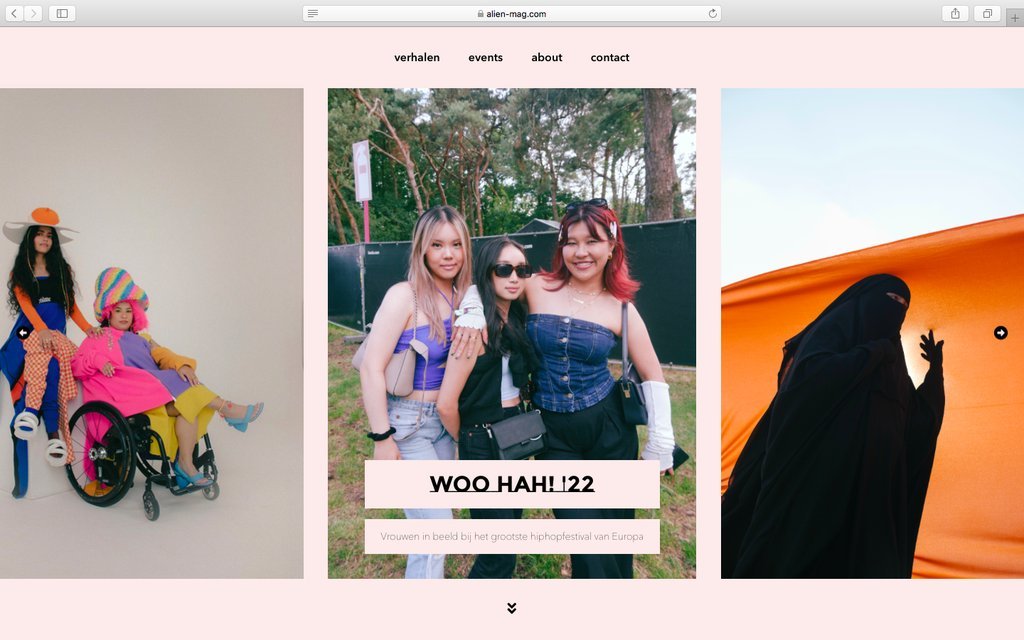 Screenshot of the Alien Mag website