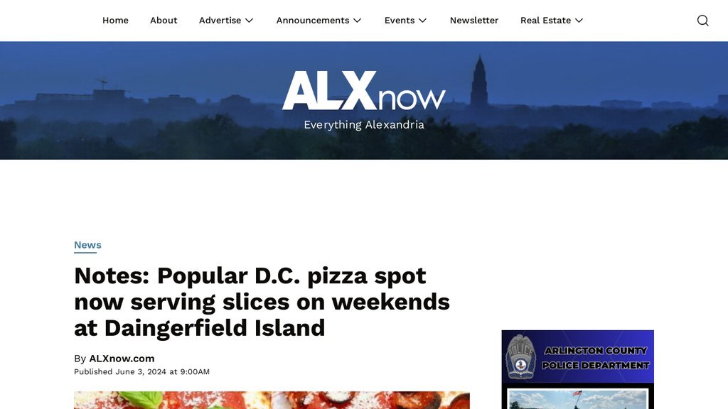Screenshot of the ALXnow website
