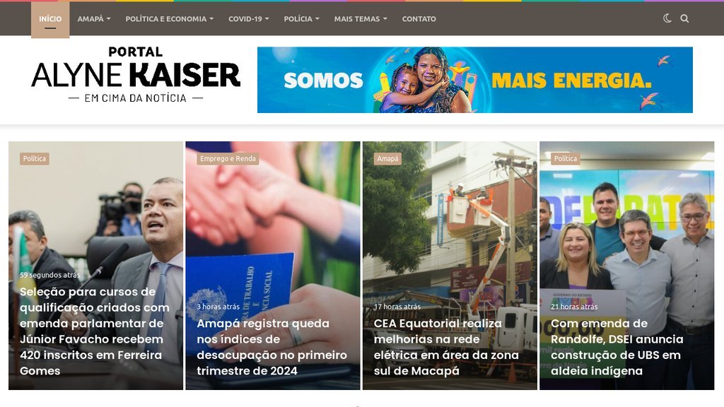 Screenshot of the Alyne Kaiser website