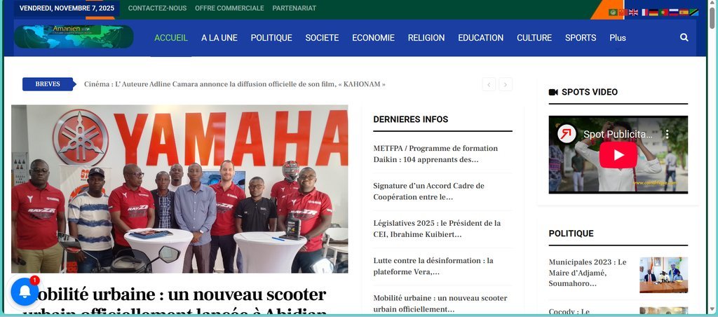 Screenshot of the Amanien.info website