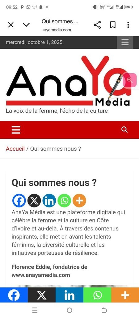 Screenshot of the Anaya Media website