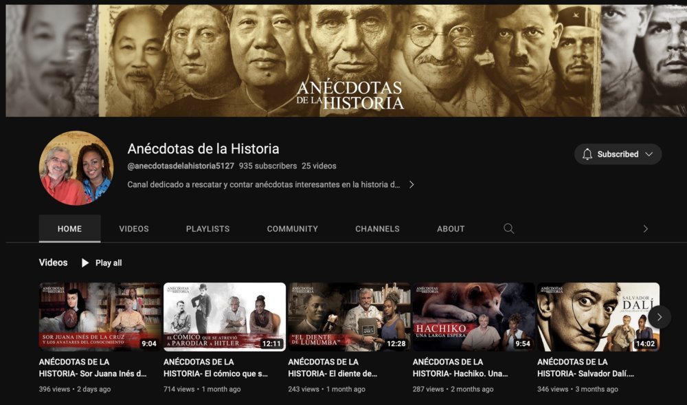 Screenshot of the Anecdotas De La Historia website
