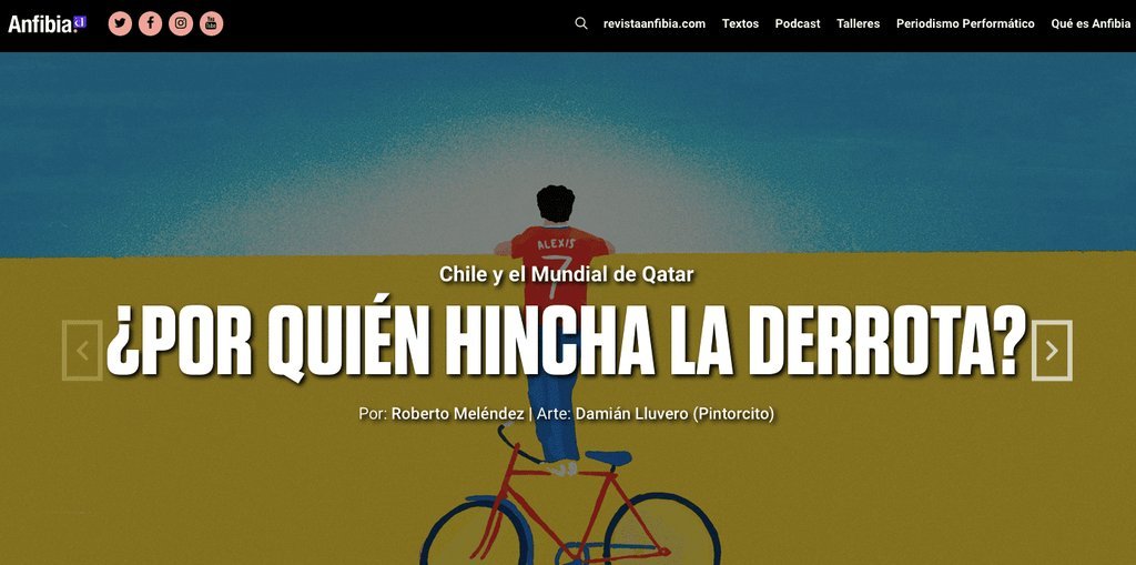 Screenshot of the Anfibia Chile website