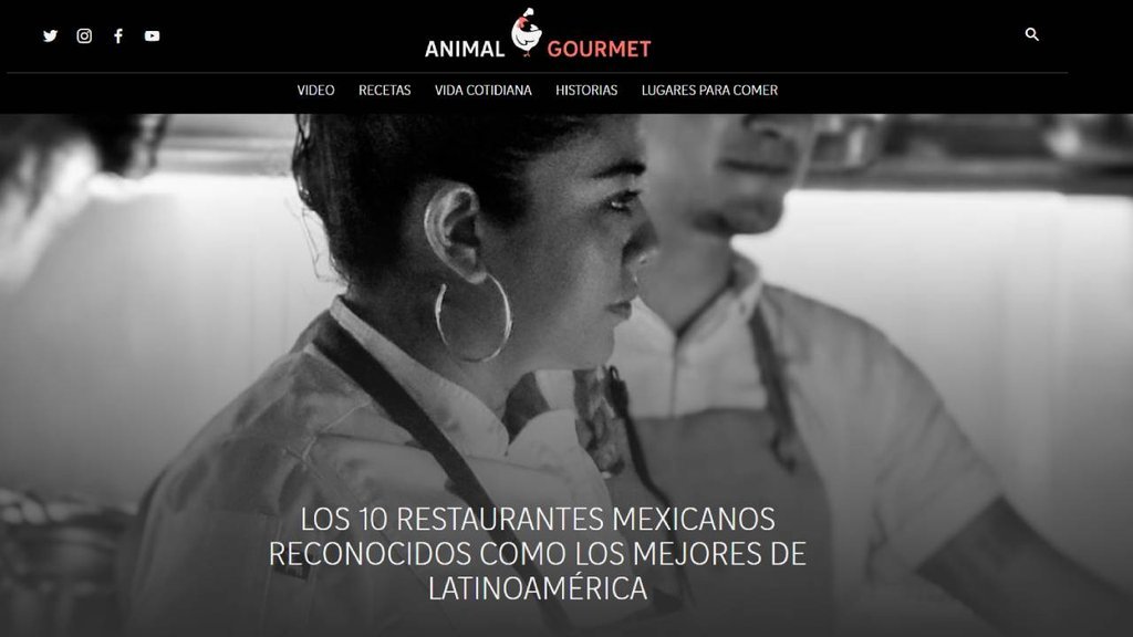 Screenshot of the Animal Gourmet website