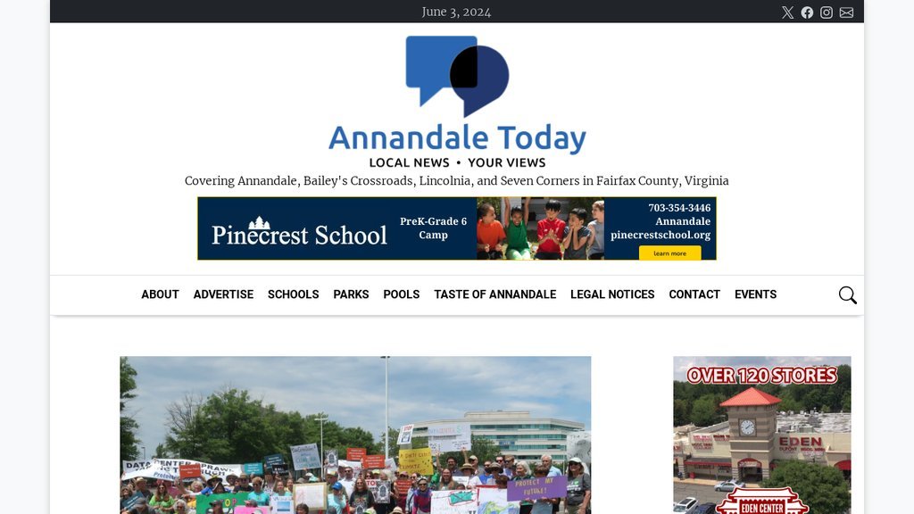 Screenshot of the Annandale Today website