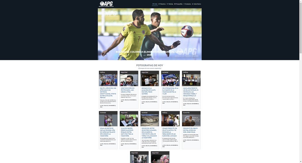 Screenshot of the apg noticias s.r.l. website
