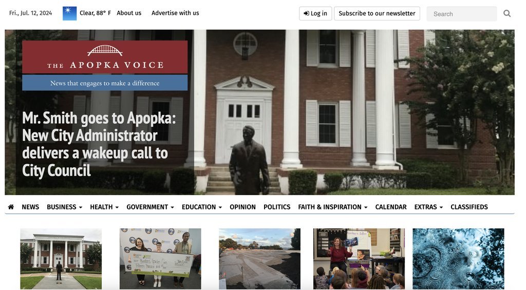 Screenshot of the Apopka Voice website