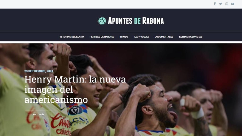 Screenshot of the Apuntes De Rabona website