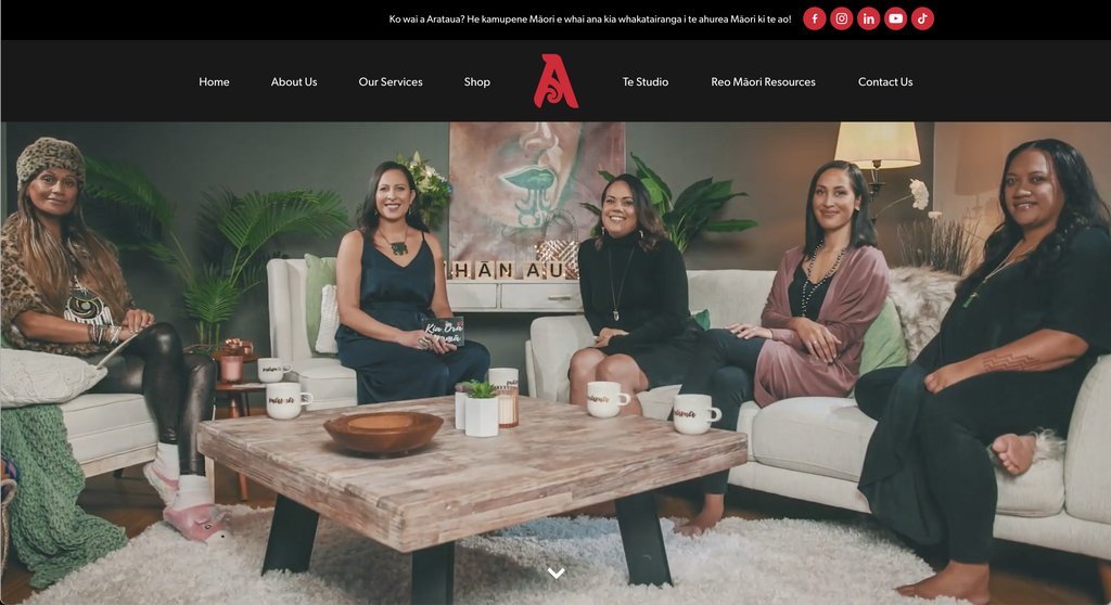 Screenshot of the Arataua website