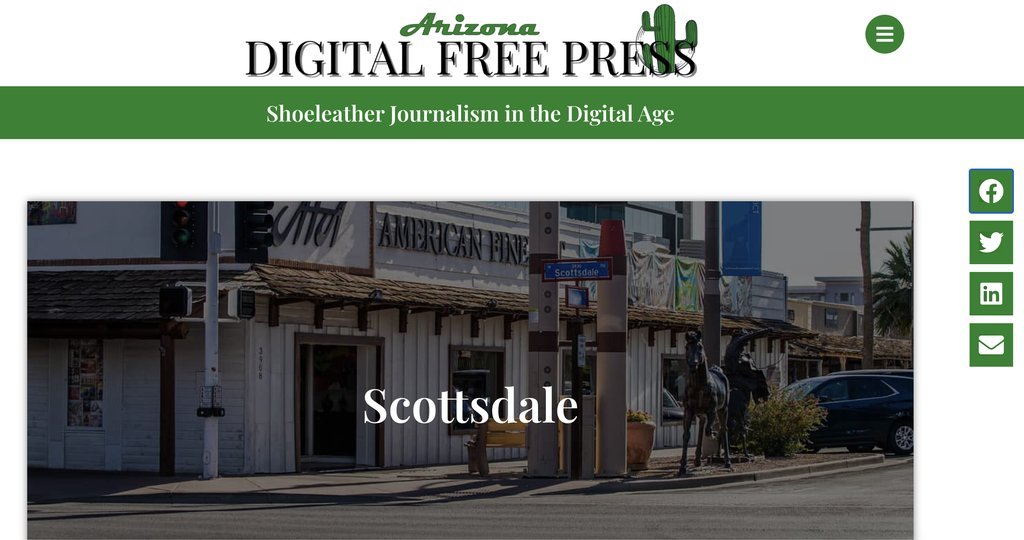 Screenshot of the Arizona Digital Free Press website