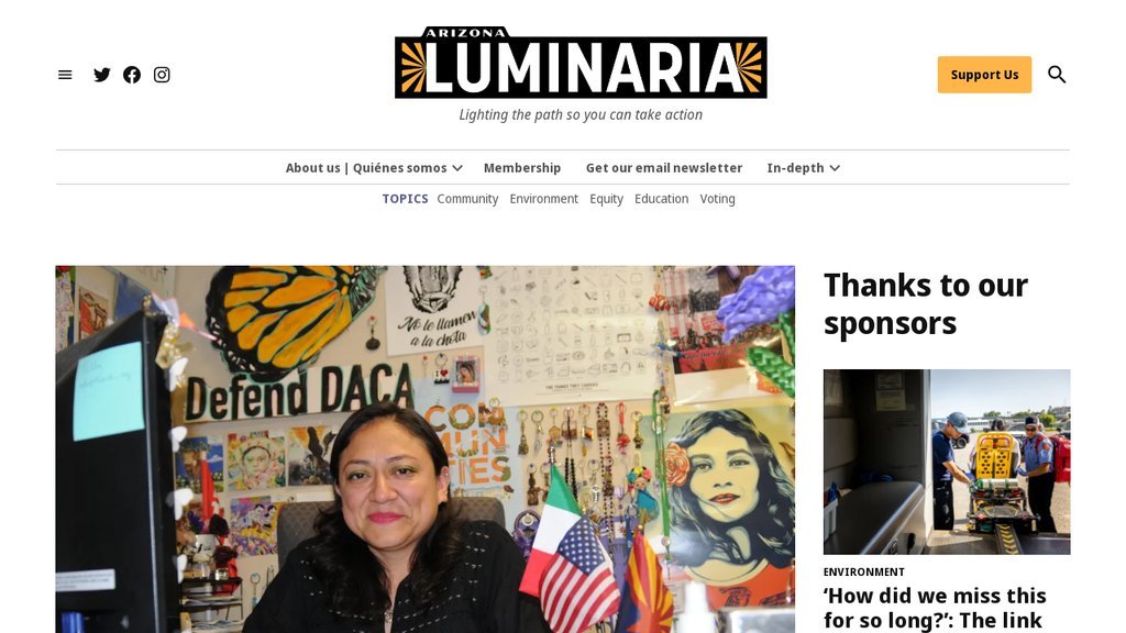 Screenshot of the Arizona Luminaria website