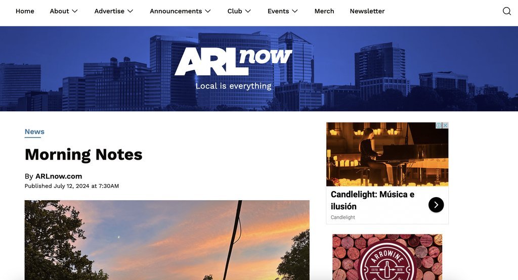 Screenshot of the ARL Now website
