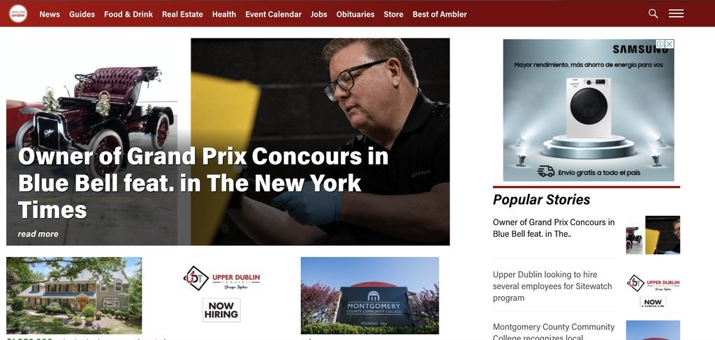 Screenshot of the Around Ambler website