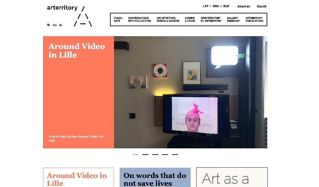 Screenshot of the Arterritory website