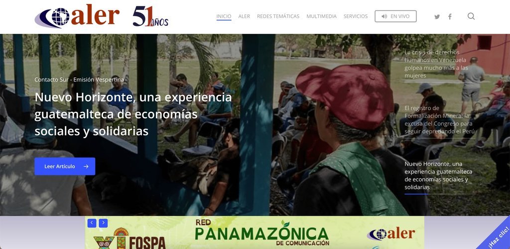 Screenshot of the Asociacion Latinoamericana De Educacion Y Comunicacion Popular website