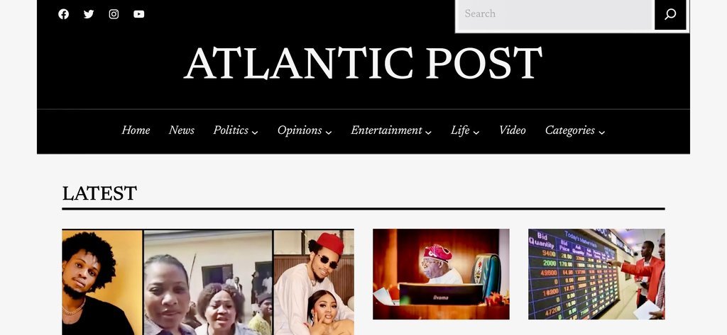 Screenshot of the Atlantic Post website