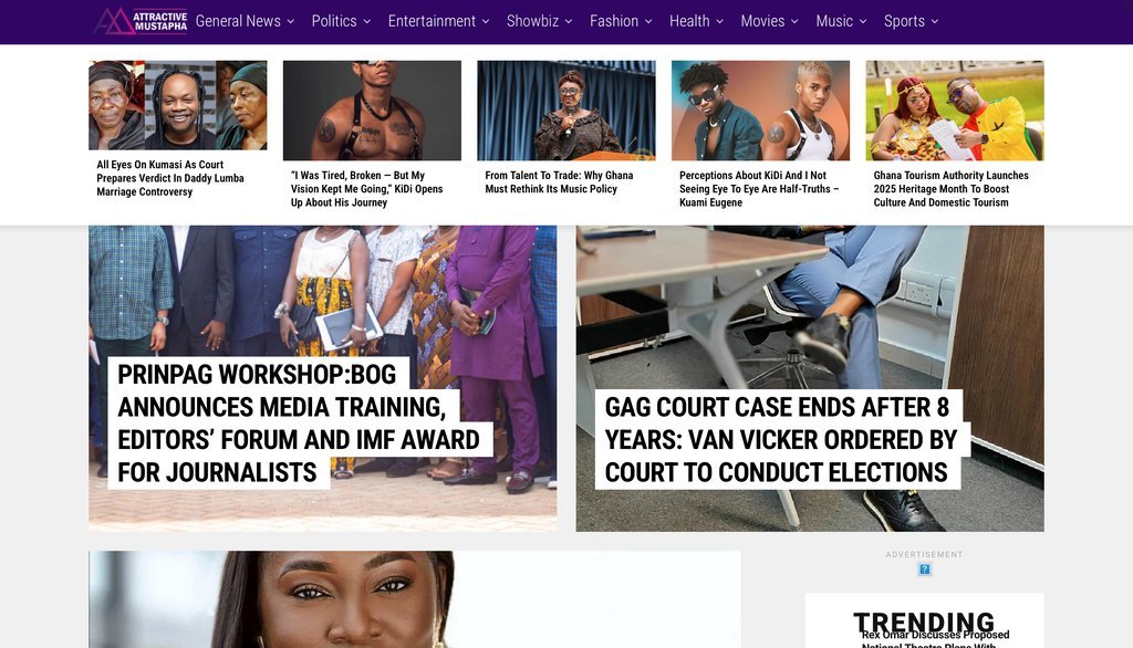 Screenshot of the Attractivemustapha website