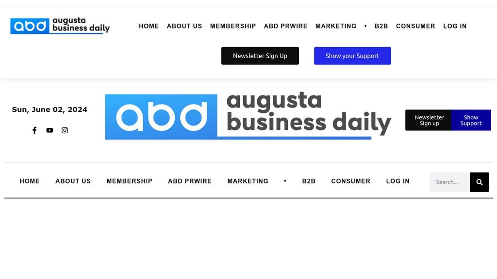 Screenshot of the Augusta Business Daily website