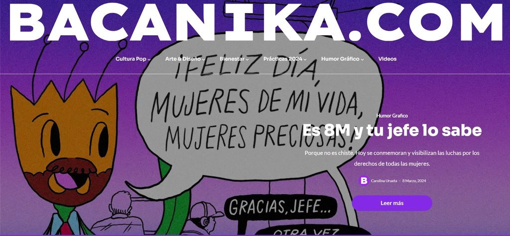 Screenshot of the Bacanika website