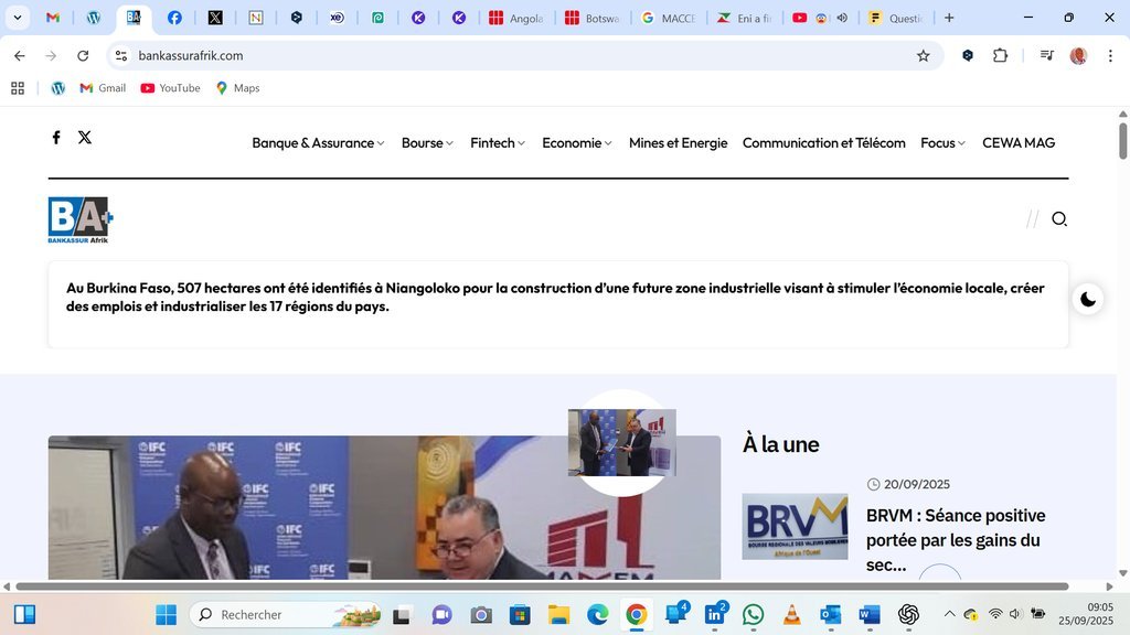 Screenshot of the BankAssur Afrik+ website