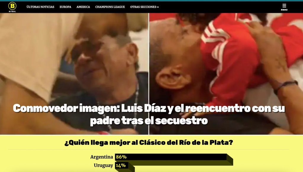 Screenshot of the Bitbol.La website