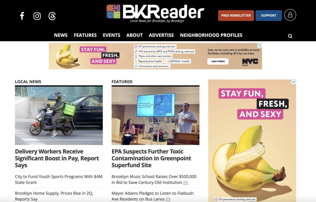 Screenshot of the BK Reader website
