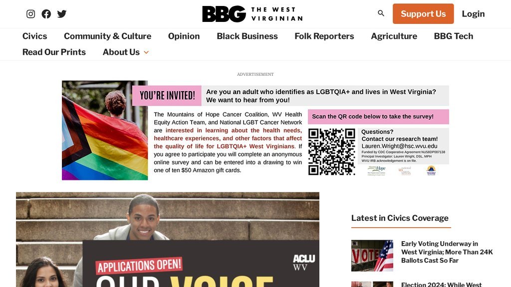 Screenshot of the Black By God website