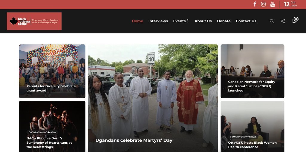 Screenshot of the Black Scene Ottawa website