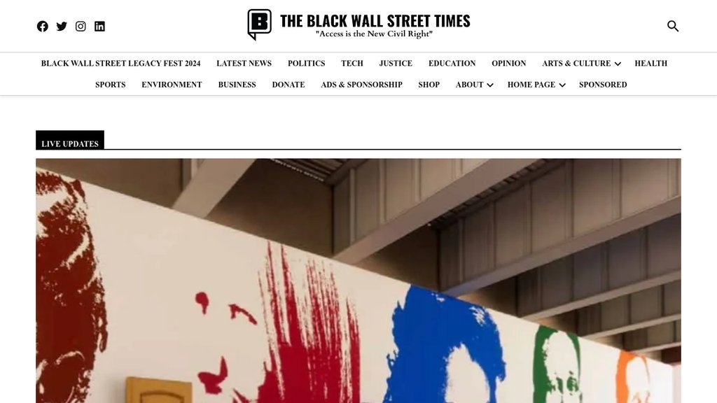 Screenshot of the Black Wall Street Times website