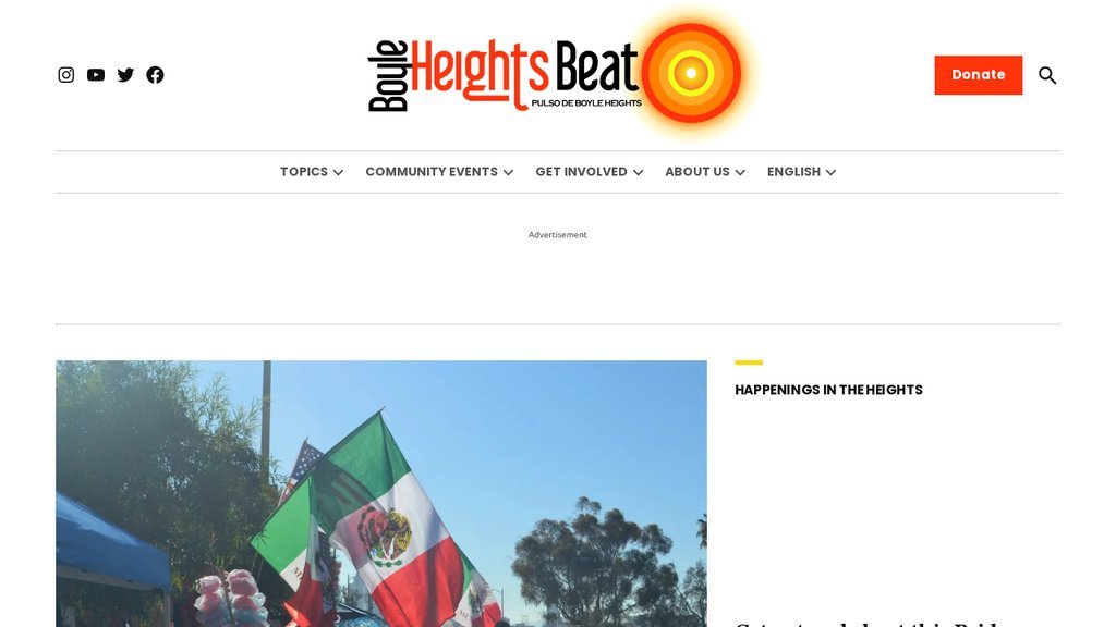Screenshot of the Boyle Heights Beat website