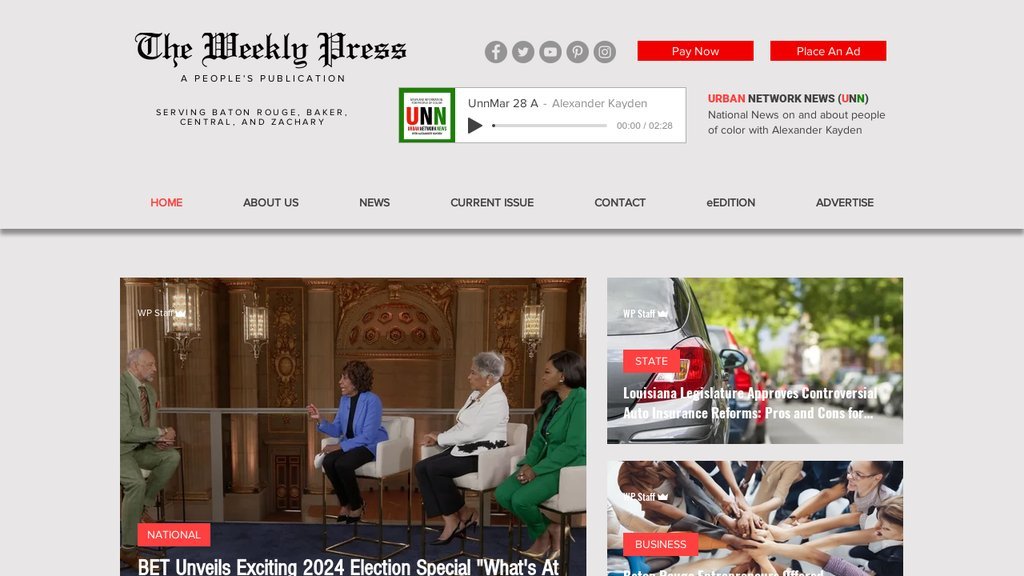 Screenshot of the BR Weekly Press website