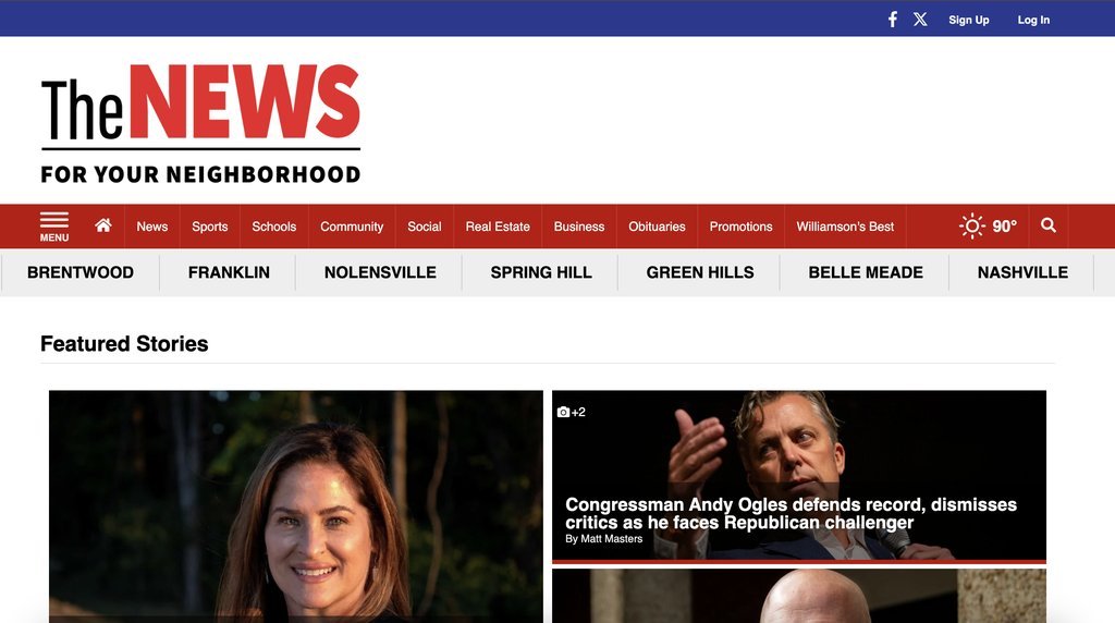 Screenshot of the Williamson Scene website