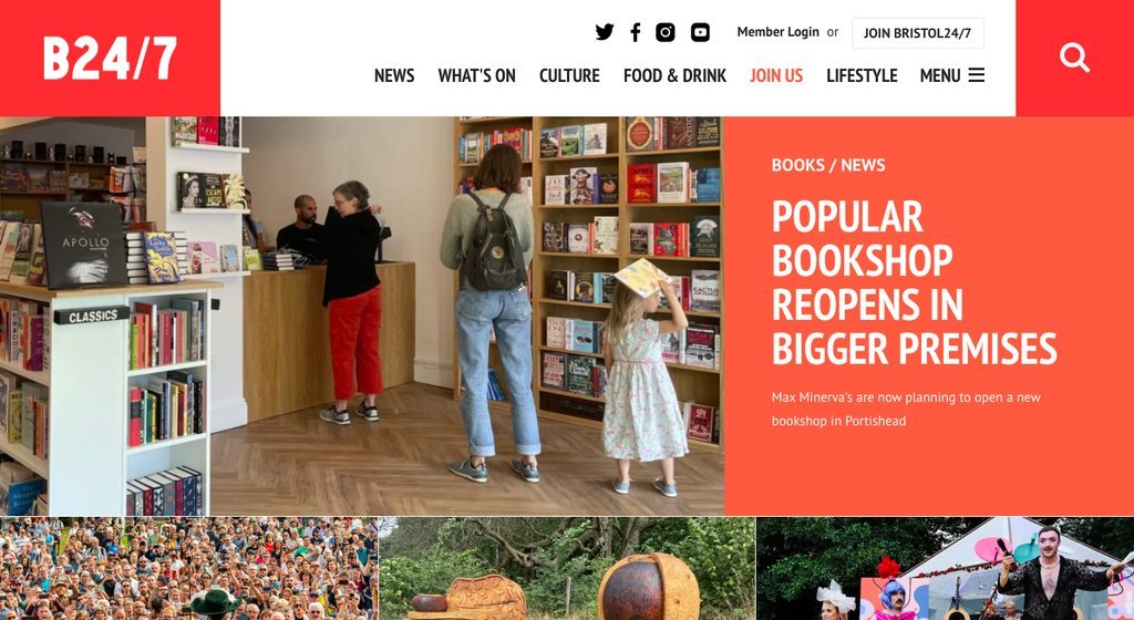 Screenshot of the Bristol24/7 website